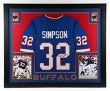 O J Simpson Signed Bills 35x43 Framed Jersey (JSA COA) #1 Overall Draft Pck 1969