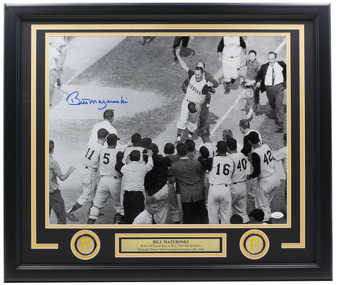 Bill Mazeroski Signed Framed 16x20 Pirates Celebration Baseball Photo JSA