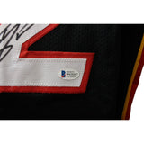 Shaquille O'neal Autographed Miami Heat Black Jersey Beckett 44558