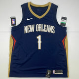 Autographed/Signed ZION WILLIAMSON New Orleans Blue Jersey PSA/DNA COA Auto