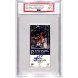 John Elway Terrell Davis Signed Denver Broncos 11/22/1998 dual insc PSA 40884