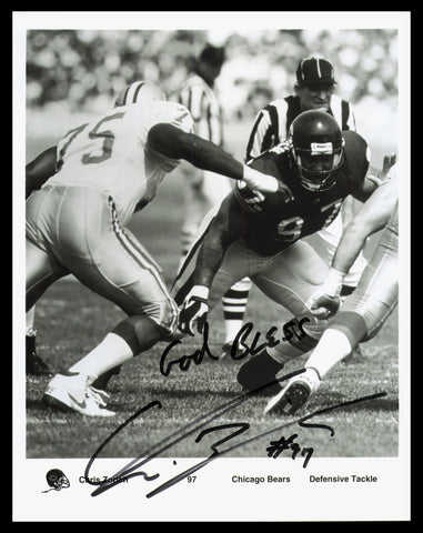 Chris Zorich Autographed Signed 8x10 Photo Chicago Bears "God Bless" SKU #230389