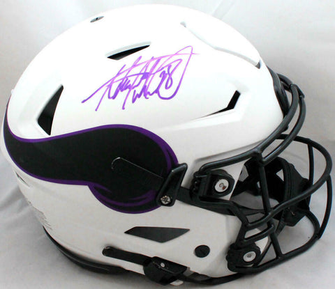 Adrian Peterson Signed Minn. Vikings F/S Lunar SpeedFlex Helmet- Beckett W Holo