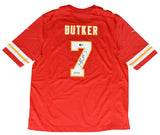 HARRISON BUTKER AUTOGRAPHED KANSAS CITY CHIEFS #7 RED NIKE JERSEY BECKETT