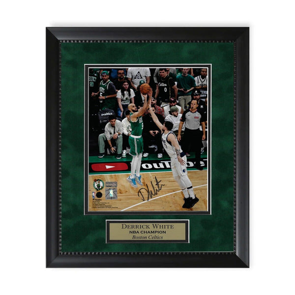 Derrick White Celtics Signed Autographed NBA Finals 8x10 Photo Framed to 11x14