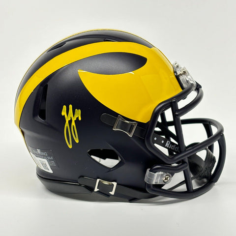 J.J. McCarthy Autographed Signed Michigan Wolverines Mini Helmet Beckett