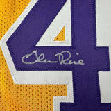 Framed Autographed/Signed Glen Rice 33x42 LA Yellow Jersey Beckett BAS COA