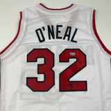 Autographed/Signed Shaquille Shaq O'Neal Miami Heat White Jersey Beckett BAS COA