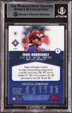 Rangers Ivan Rodriguez Signed 2000 Topps Gold Label Class 2 #69 Card BAS Slabbed