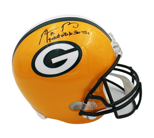 Aaron Rodgers Signed Green Bay Packers Full Size NFL Helmet with "Fastest QB to