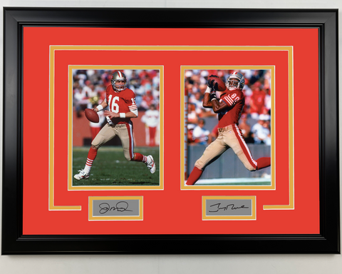 Framed Joe Montana and Jerry Rice Facsimile Engraved Auto 49ers 17x23 Photo