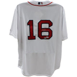 Andrew Benintendi Signed Boston Red Sox White Majestic Jersey FAN 45992