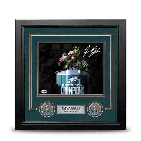 Jason Kelce SB Speech Philadelphia Eagles Autographed 8x10 Framed Photo PSA COA