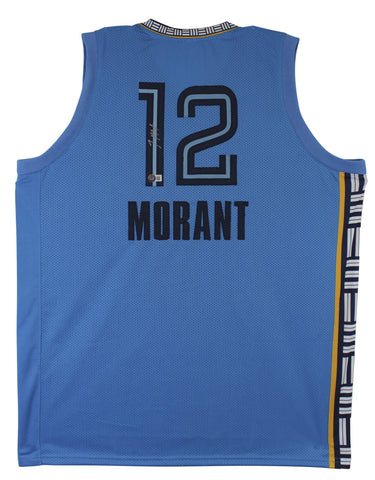 Ja Morant Authentic Signed Light Blue Pro Style Jersey Autographed BAS