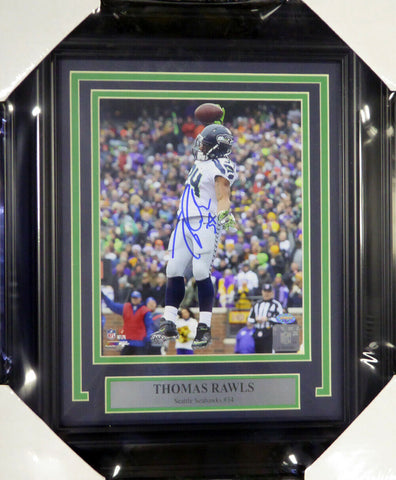 THOMAS RAWLS AUTOGRAPHED SIGNED FRAMED 8X10 PHOTO SEAHAWKS MCS HOLO 107789