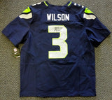 SEAHAWKS RUSSELL WILSON AUTOGRAPHED BLUE NIKE ELITE JERSEY SIZE 52 RW HOLO 60977