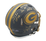 Favre, Rison, Brown Multi-Signed Green Bay Packers Speed Auth Slate Helmet + 3