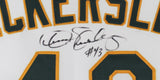 Athletics Dennis Eckersley Signed White Russell Athletic Jersey BAS #X71279