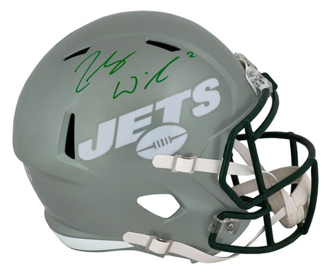 Zach Wilson Signed Jets FLASH Riddell Full Size Replica Helmet -(Fanatics COA)