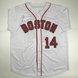 Autographed/Signed JIM RICE Boston White Baseball Jersey JSA COA Auto