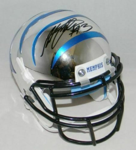 ANTHONY MILLER SIGNED AUTOGRAPHED MEMPHIS TIGERS SILVER CHROME MINI HELMET JSA