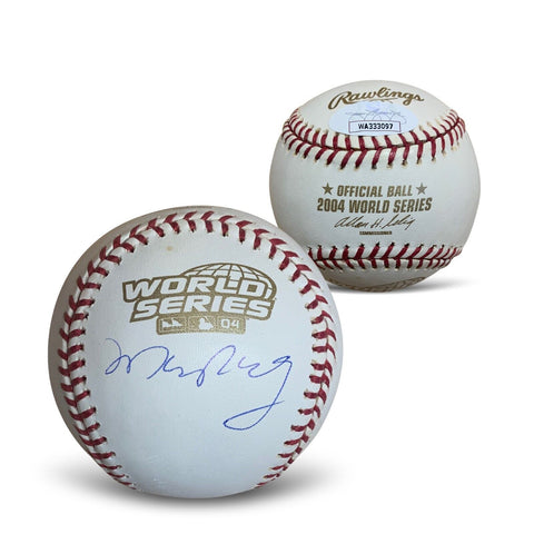 Manny Ramirez Autographed 2004 World Series Signed Baseball JSA COA With UV Case