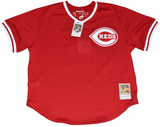 BARRY LARKIN SIGNED CINCINNATI REDS #11 MITCHELL & NESS JERSEY W/ HOF 2012