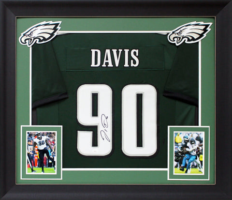 Jordan Davis Authentic Signed Green Pro Style Framed Jersey JSA Witness