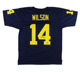 Roman Wilson Signed Michigan Custom Navy Blue Jersey