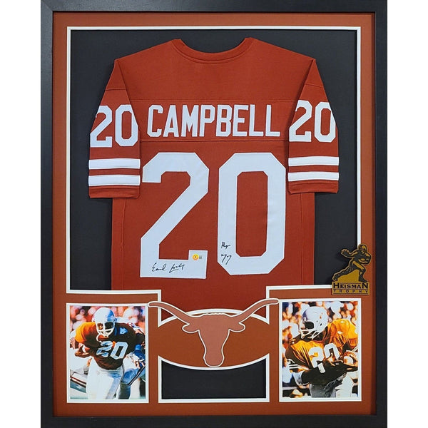 Earl Campbell Autographed Signed Framed Texas Longhorns Heisman Jersey BECKETT