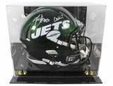 Jets Breece Hall & Garrett Wilson Signed F/S Speed Proline Helmet W/ Case Fan