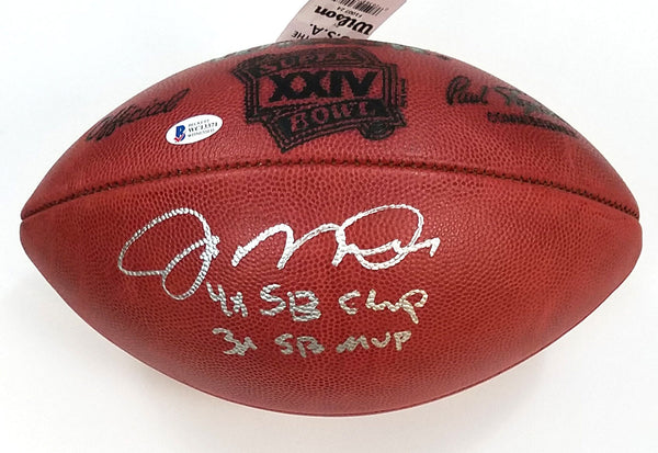 Joe Montana Signed 49ers Super Bowl XXIV Football W/3X SB MVP 4X SB Champ BAS