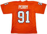 CLEMSON TIGERS MICHAEL DEAN PERRY AUTOGRAPHED ORANGE JERSEY BECKETT QR 205667