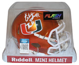 Warren Sapp Autographed Miami Hurricanes Flash Mini Helmet Beckett 35978