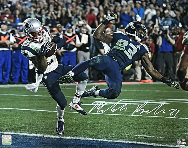 Malcolm Butler New England Patriots Signed Super Bowl Interception 16x20 JSA