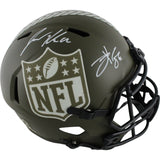 Travis Kelce Jason Kelce Autographed NFL Shield F/S Helmet Beckett/PSA 49083