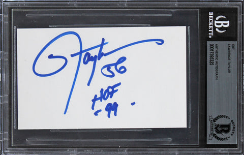 Giants Lawrence Taylor "HOF 99" Authentic Signed 3x5 Index Card BAS Slabbed