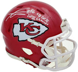 GEORGE KARLAFTIS AUTOGRAPHED CHIEFS MINI HELMET SB CHAMPS BECKETT 224842