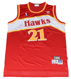 DOMINIQUE WILKINS SIGNED ATLANTA HAWKS #21 ADIDAS SWINGMAN JERSEY TRISTAR