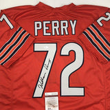 Autographed/Signed William Perry The Refrigerator Chicago Orange Jersey JSA COA