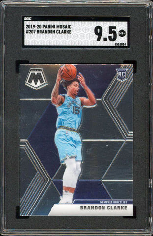 Grizzlies Brandon Clarke 2019 Panini Mosaic #207 Rookie Card Graded Mint 9.5 SGC