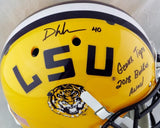 Devin White Signed LSU F/S Schutt Authentic Helmet w/ 2 Insc - Beckett W Auth