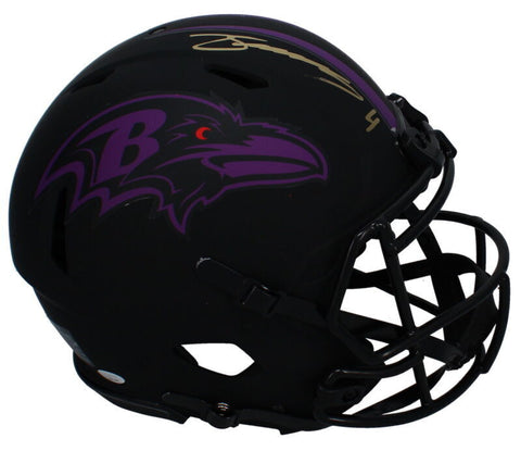 Zay Flowers Autographed Baltimore Ravens Eclipse Authentic Speed Helmet JSA