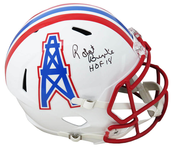 Robert Brazile Signed Oilers T/B Riddell F/S Speed Rep Helmet w/HOF'18 - SS COA