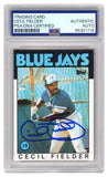 Cecil Fielder Signed Blue Jays 1986 Topps RC Baseball Trading Card #386 - (PSA)