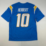 Autographed/Signed Justin Herbert Los Angles Chargers Elite Jersey Fanatics COA