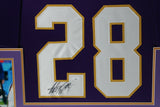 ADRIAN PETERSON (Vikings purple SKYLINE) Signed Autographed Framed Jersey JSA