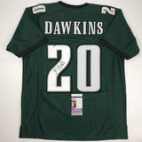 Autographed/Signed BRIAN DAWKINS Philadelphia Green Football Jersey JSA COA Auto