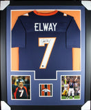 JOHN ELWAY (Broncos blue TOWER) Signed Autograph Framed Jersey Beckett