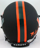 Warren Sapp Autographed Miami Hurricanes Black Alt Mini Helmet w/ Insc - Beckett